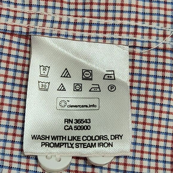 Tommy Hilfiger Red White Blue Check Button Down Shirt Men's Large - Picture 9 of 13